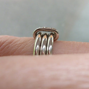 Unusual, unique, bespoke and modern palladium and diamond wedding ring, contemporary eternity ring, engagement ring, Handmade by Sue Lane in Herefordshire, UK