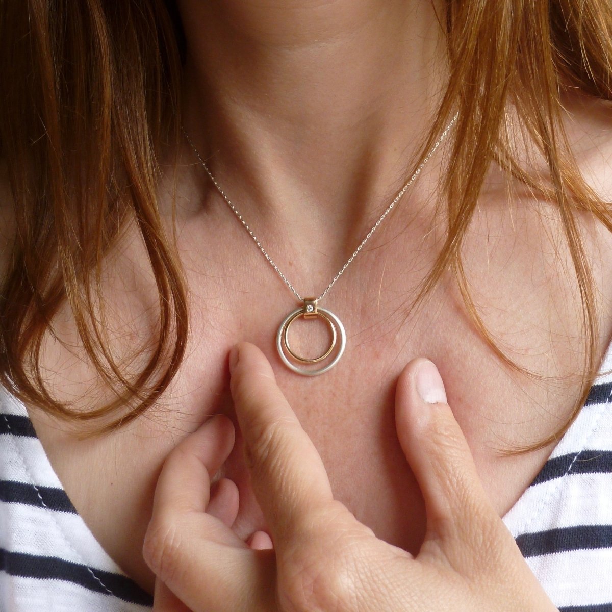 Contemporary unique bespoke handmade and modern pendant necklace
