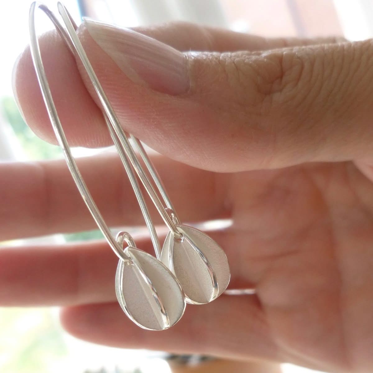 Silver hook earrings - simple and beautiful