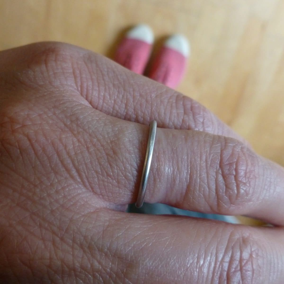 Delicate platinum stacking or wedding ring