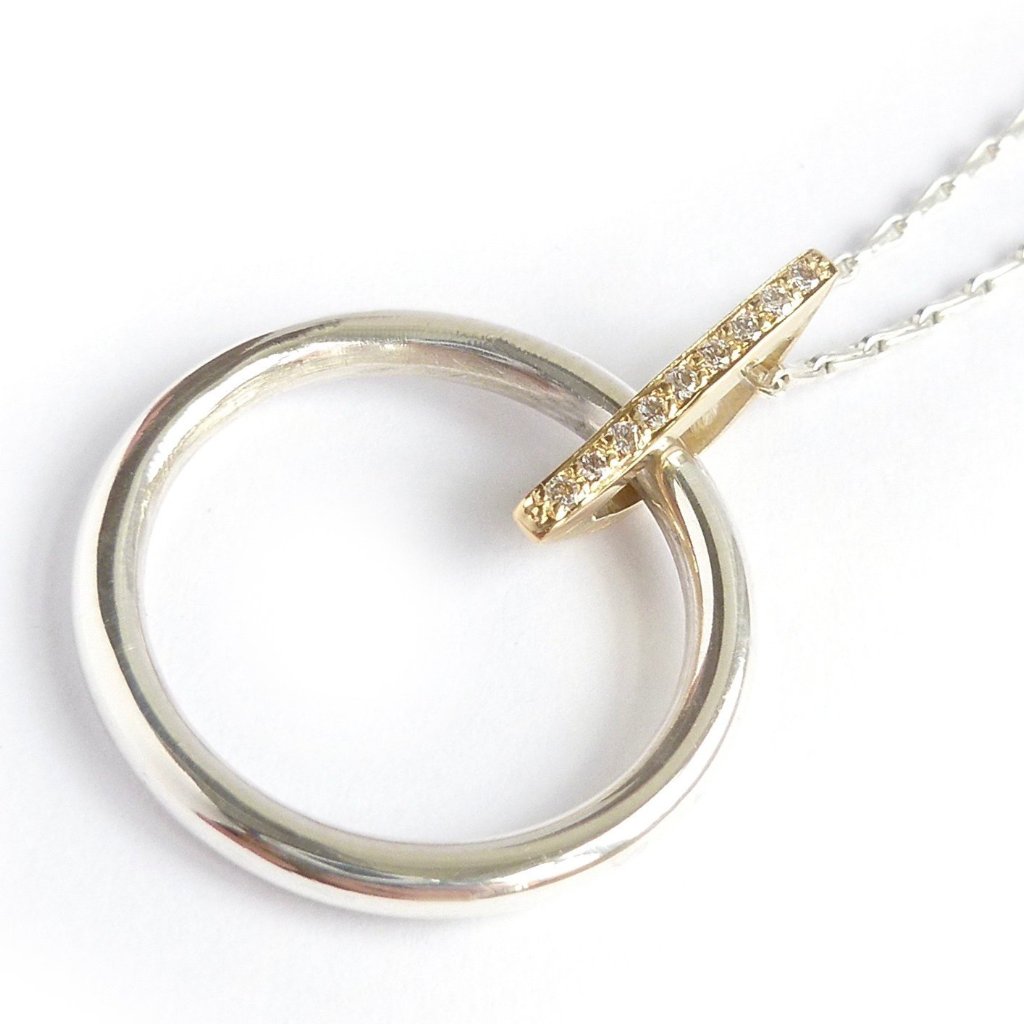 Handmade, unique, modern and contemporary necklace, pendant by Sue Lane, Herefordshire UK.