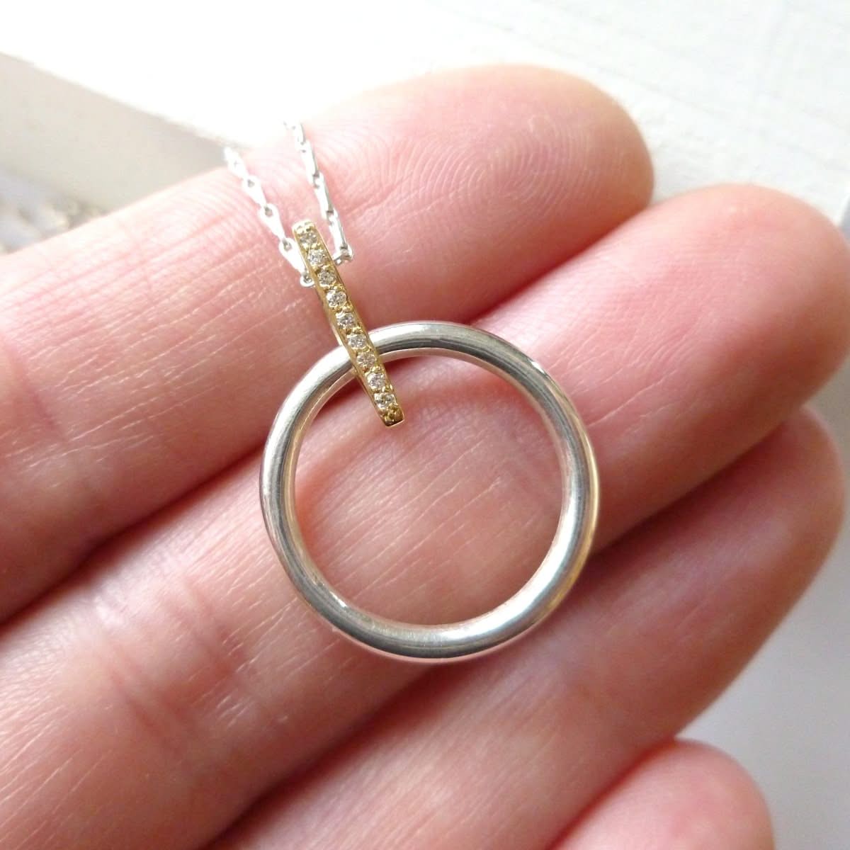 Handmade, unique, modern and contemporary necklace, pendant by Sue Lane, Herefordshire UK.