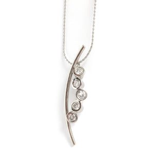 Platinum necklace, pendant, with diamonds, contemporary, bespoke, modern and unique.