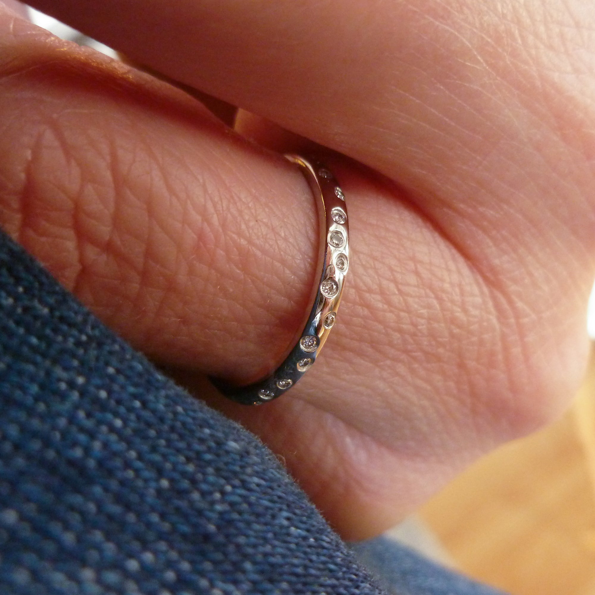 Platinum and diamond engagement wedding or eternity ring contemporary