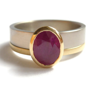 Ruby wedding anniversary ring gold contemporary Sue Lane Herefordshire 