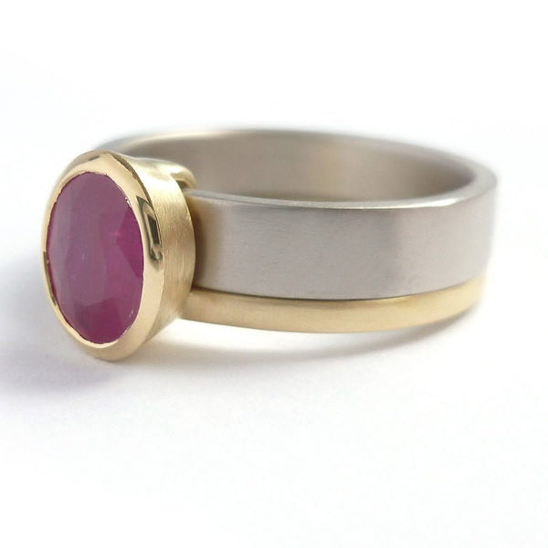 Ruby wedding anniversary ring gold contemporary Sue Lane Herefordshire 