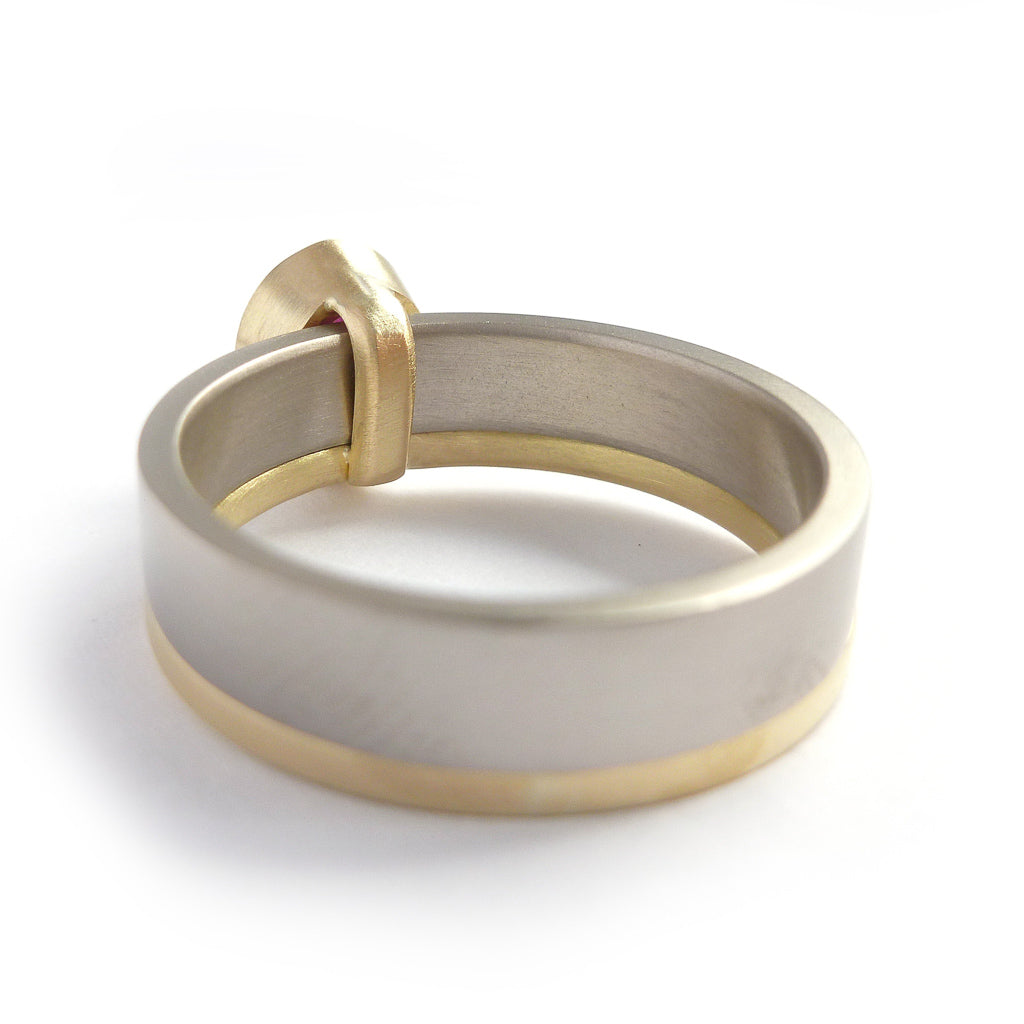 Ruby wedding anniversary ring gold contemporary Sue Lane Herefordshire 