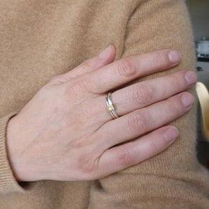 Contemporary engagement ring - gold, silver, diamond, bespoke, modern and unique.