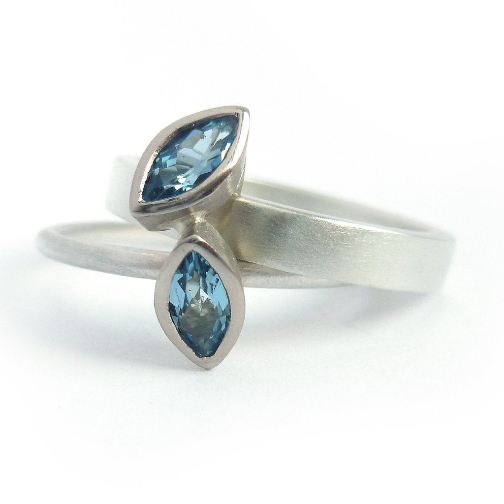 Bespoke, unique, contemporary, handmade silver and gold ring - engagement, wedding.