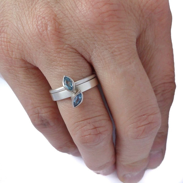 Bespoke, unique, contemporary, handmade silver and gold ring - engagement, wedding.
