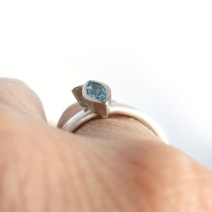 Bespoke, unique, contemporary, handmade silver and gold ring - engagement, wedding.