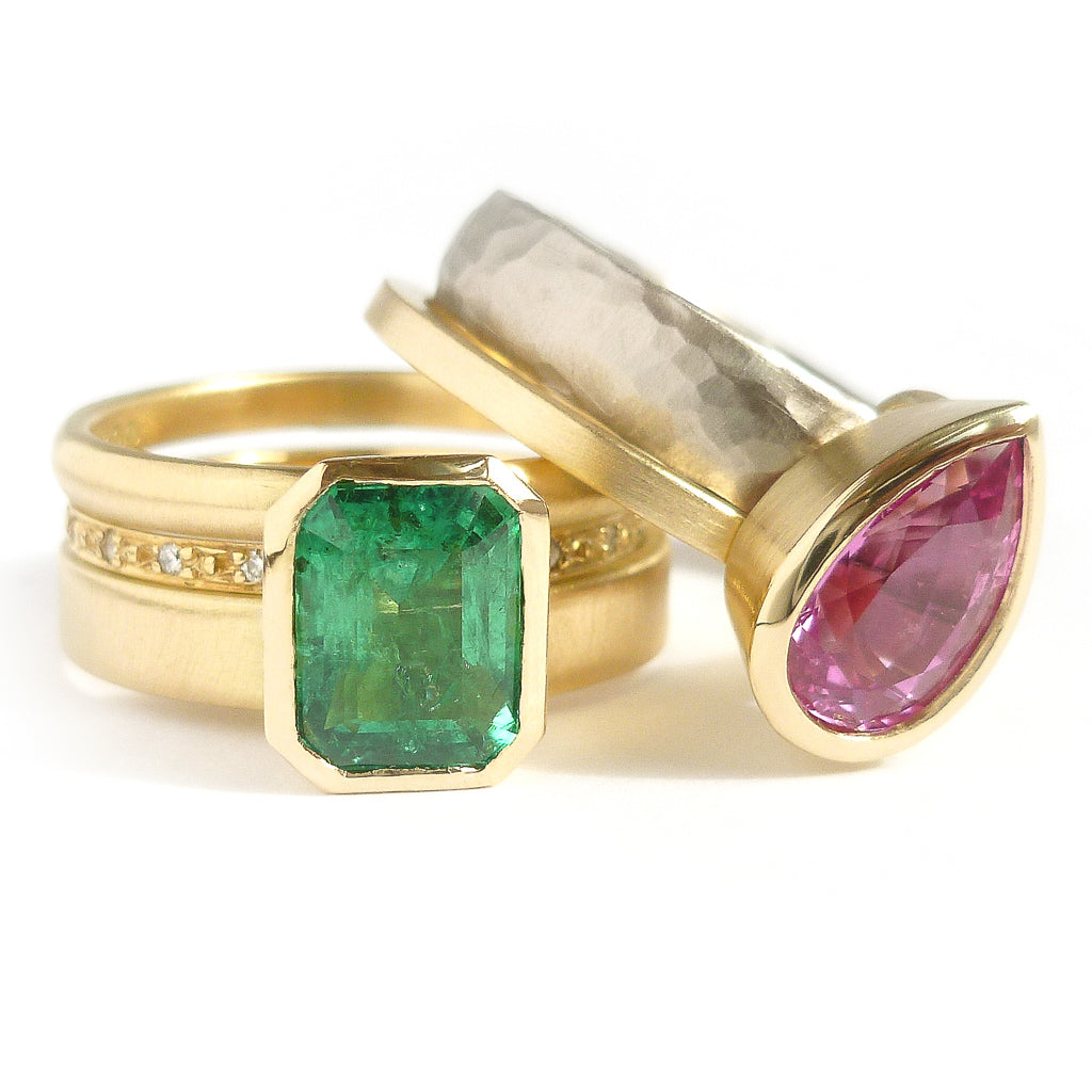 Contemporary simple unique and modern - jewellery ring commission - wedding engagement.