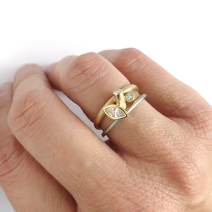 Unique alternative engagement and wedding ring by designer jewellery maker Sue Lane.