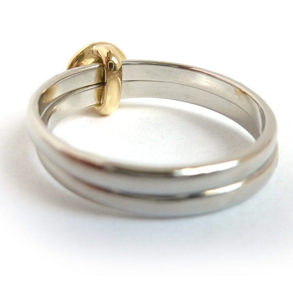18ct Gold and Diamond Ring  - Contemporary, unique, bespoke & handmade. Double band ring that's interlocking