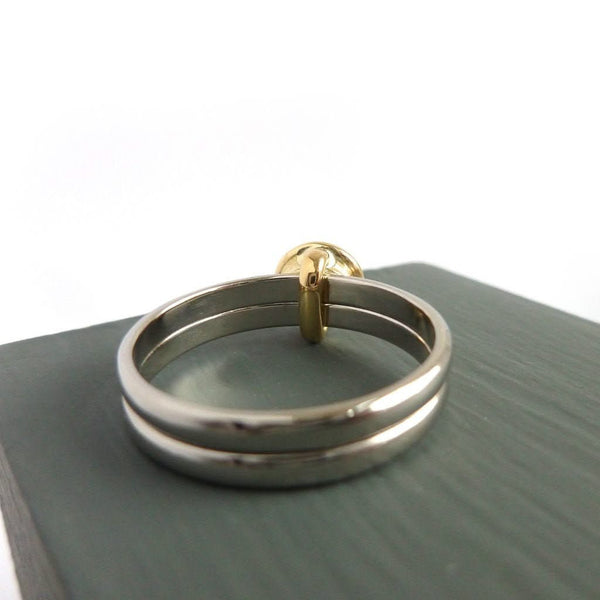 18ct Gold and Diamond Ring  - Contemporary, unique, bespoke & handmade. Double band ring that's interlocking