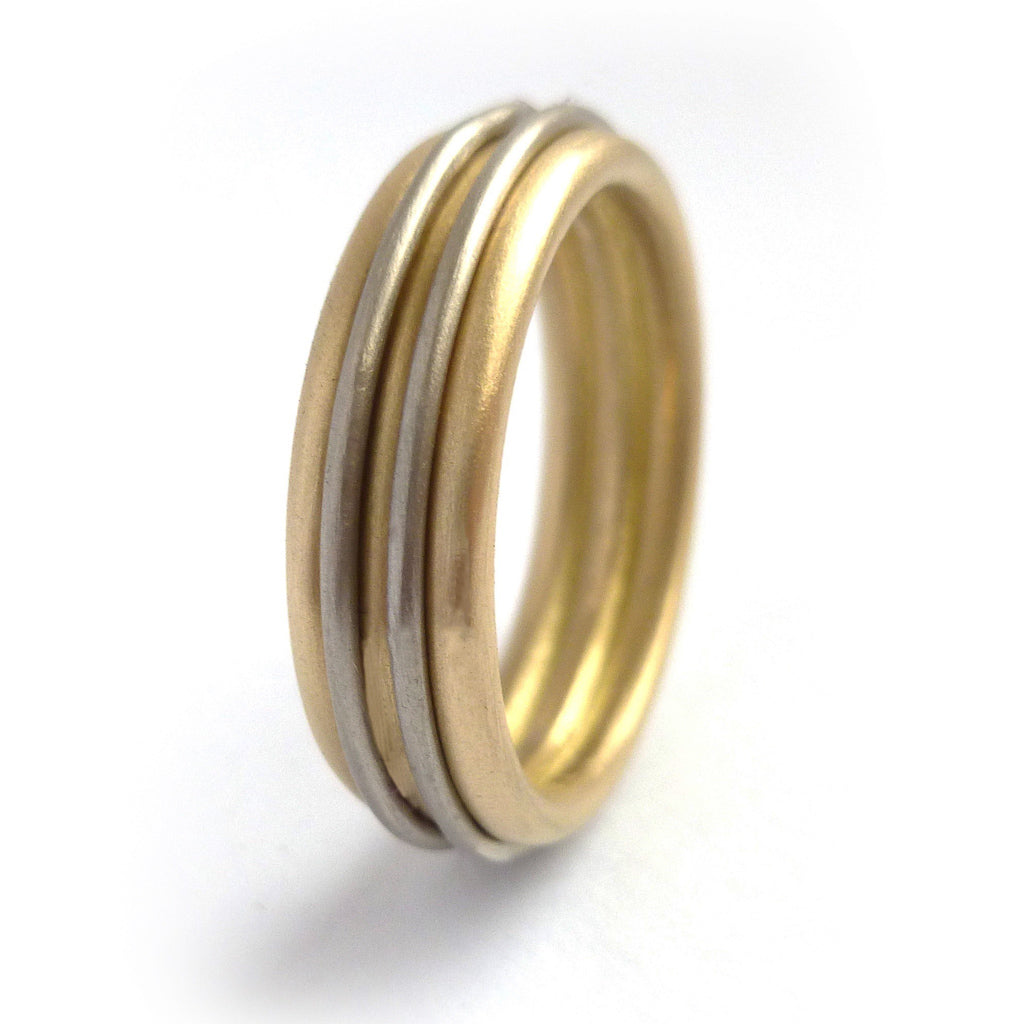 Sue Lane contemporary jewellery wedding ring 18ct yellow white gold Hereford