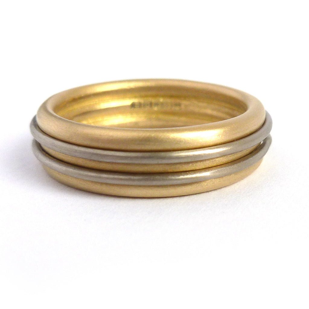 Sue Lane contemporary jewellery wedding ring 18ct yellow white gold Herefordshire