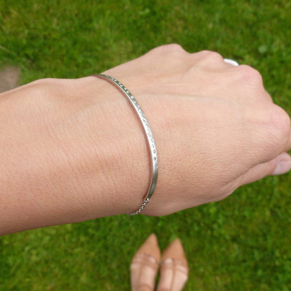 contemporary platinum and diamond handmade bracelet 
