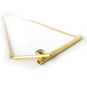 modern champagne diamond and gold necklace