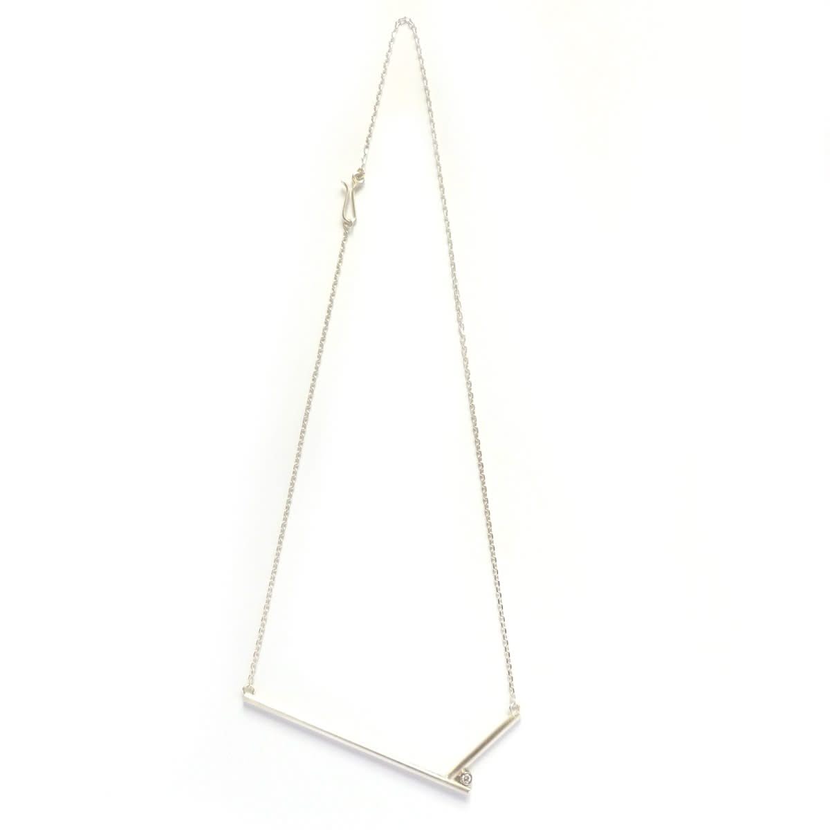 handmade contemporary silver and diamond necklace by Sue Lane 