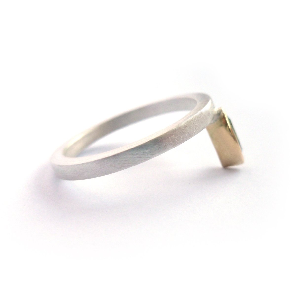 Silver and marquise aquamarine ring