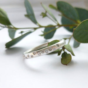 modern silver and diamond eternity ring handmade in the UK 