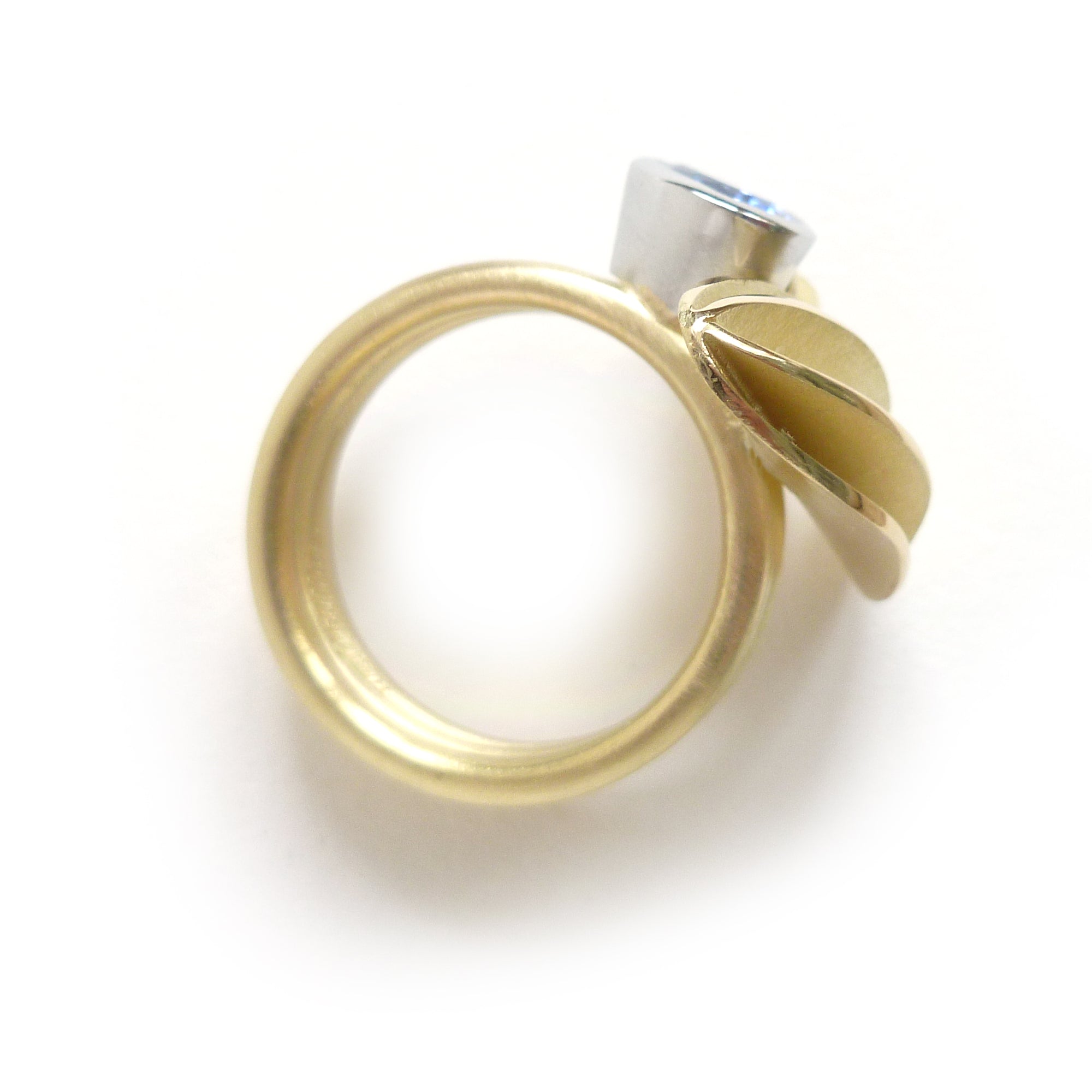 bespoke gold and platinum bold dress ring