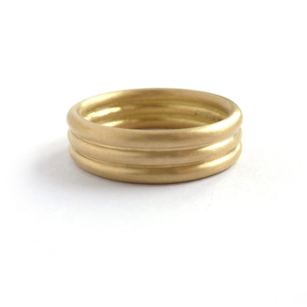 Unique alternative matt wedding ring for men or women. Contemporary modern bespoke and handmade.