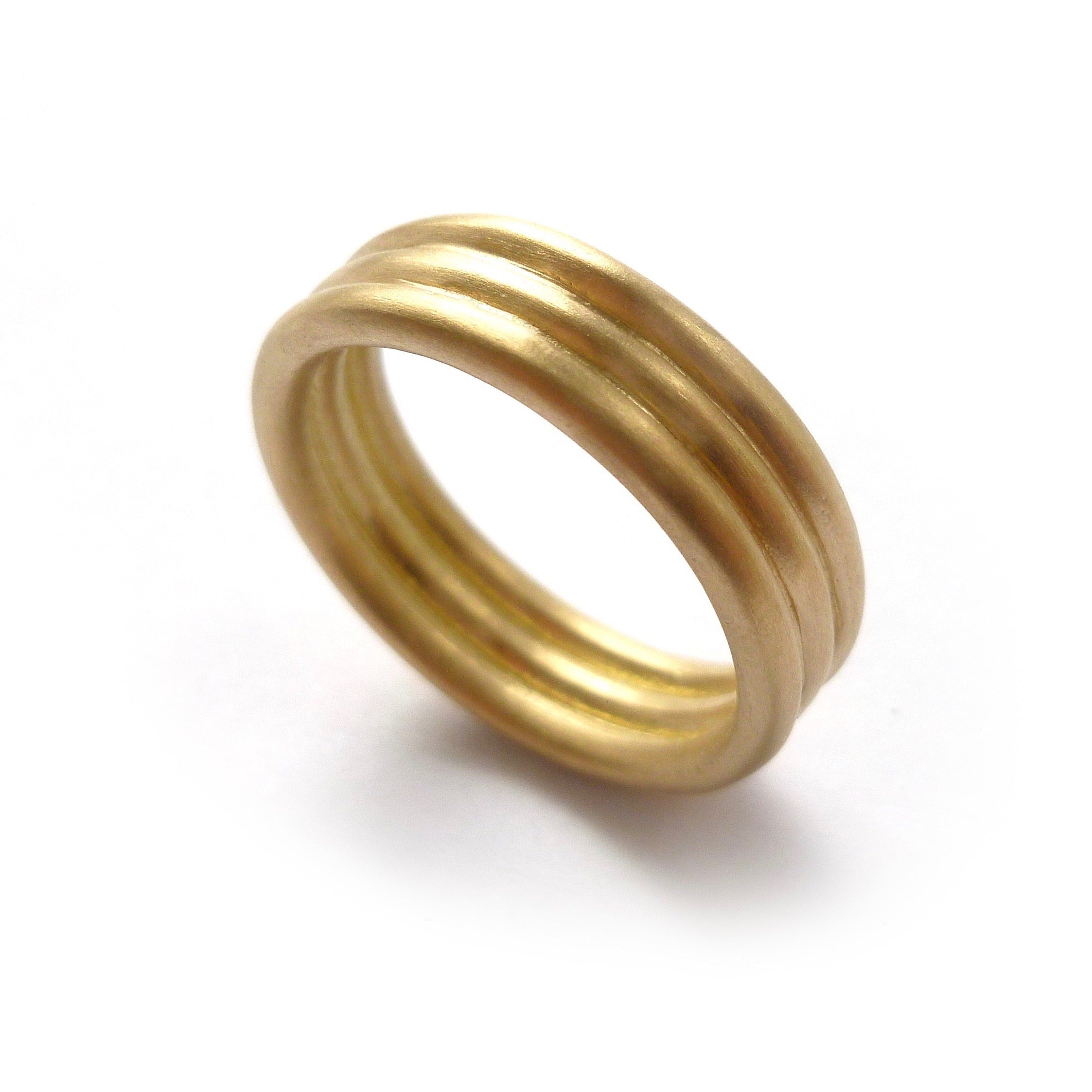 Modern alternative matt wedding ring for men or women. Contemporary unique bespoke handmade and modern.