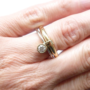Contemporary, unique, bespoke, modern, chunky and handmade engagement ring gold