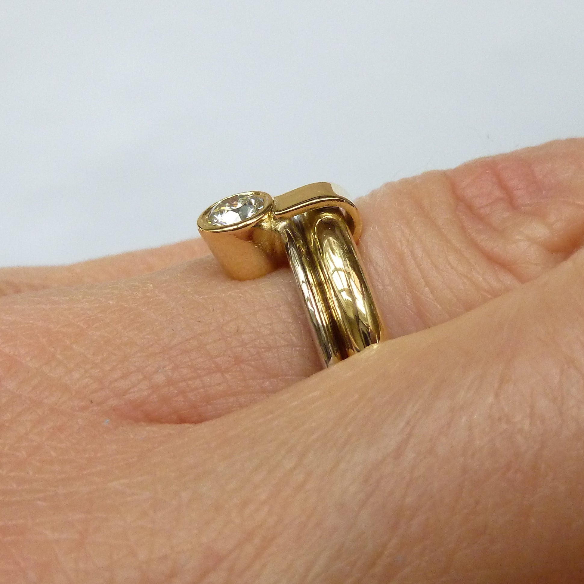 Modern, contemporary, unique, bespoke, modern, chunky and handmade engagement ring gold hereford