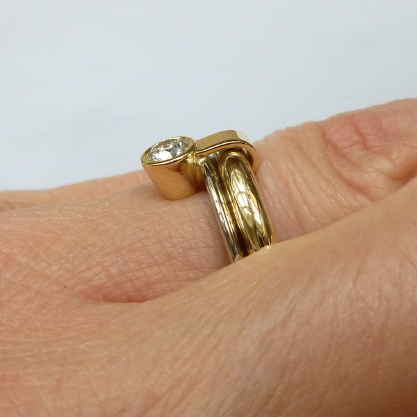 Modern, contemporary, unique, bespoke, modern, chunky and handmade engagement ring gold hereford