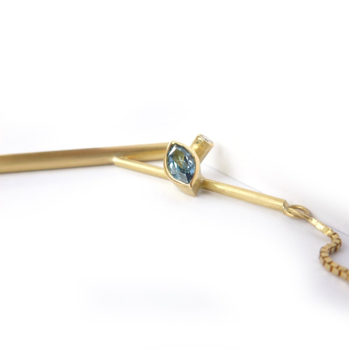 Contemporary, unique, bespoke and handmade 18ct yellow gold pendant