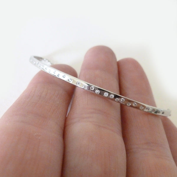 contemporary platinum and diamond handmade bracelet by Sue Lane Jewellery