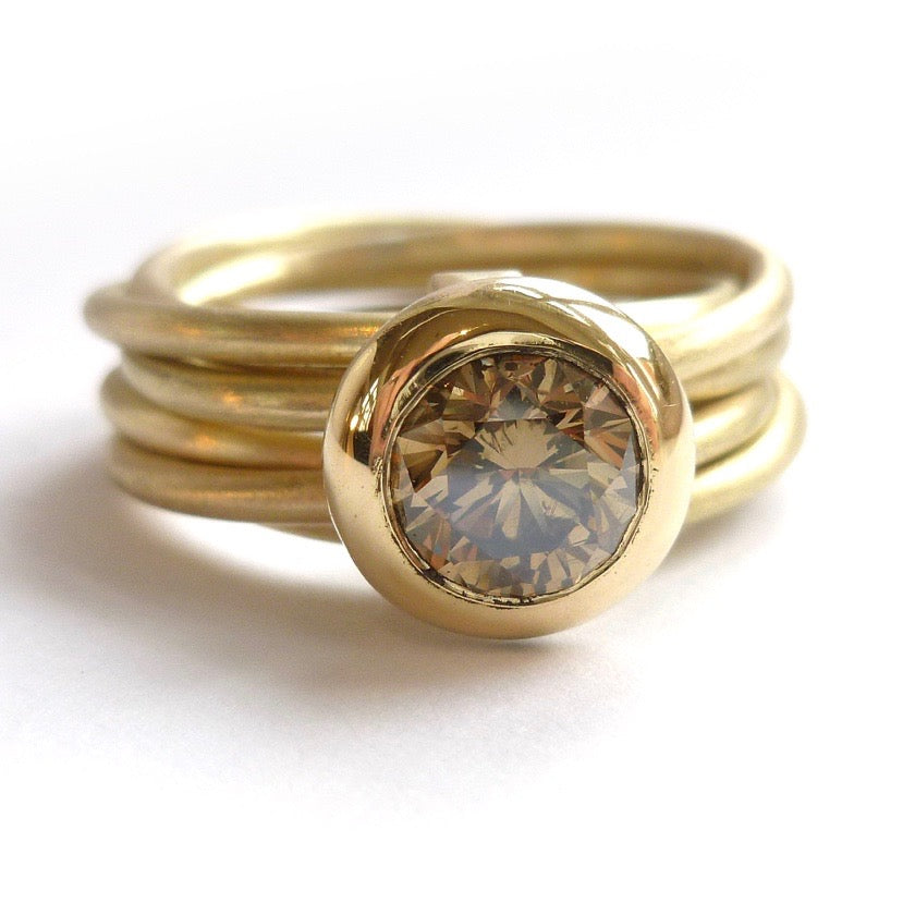 Promise Ring, 14K Gold Diamond Wedding Ring – Capucinne