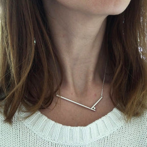 contemporary silver and diamond necklace by Sue Lane UK